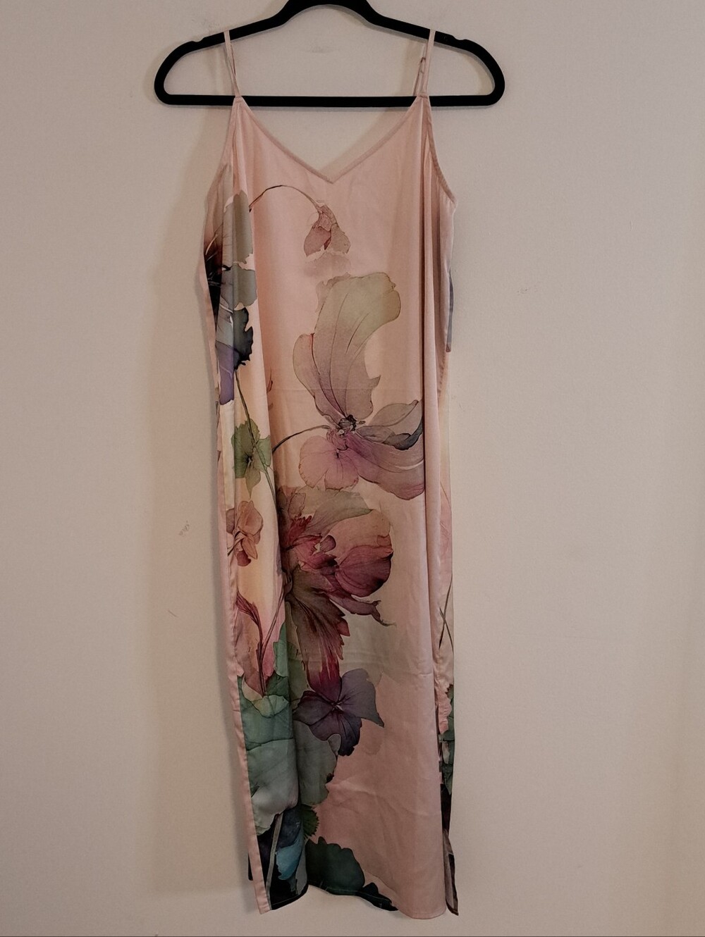 Soma Pink Floral Long Robe & Slip Set Misses Size S/M - Picture 7 of 7